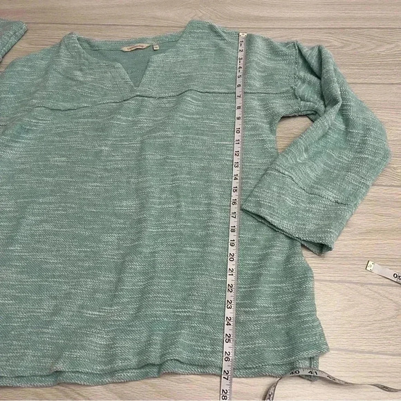 Soft Surroundings V-Neck Wide Sleeves Teal Tunic Sweater Women’s size Large - Picture 9 of 13